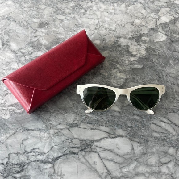 SEE Eyewear Ombre Rimmed Sunglasses with Box White